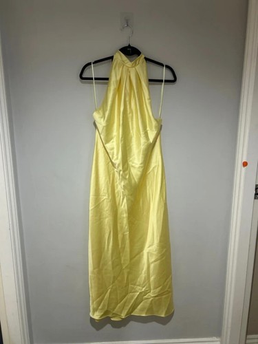 Zara yellow dress halter - , neck