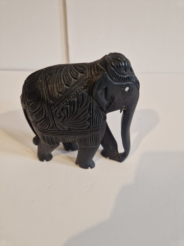 Vintage hand carved - carved, black