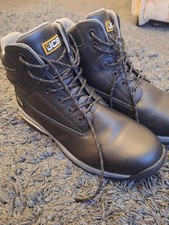 JCB Workmax /B  BLACK FULL GRAIN LEATHER SAFTEY WORK STEEL TOE CAP BOOTS SIZE 11