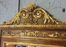 Carved Walnut And Parcel Gilt Nineteenth Century Italian Grand Salon Wall Mirror
