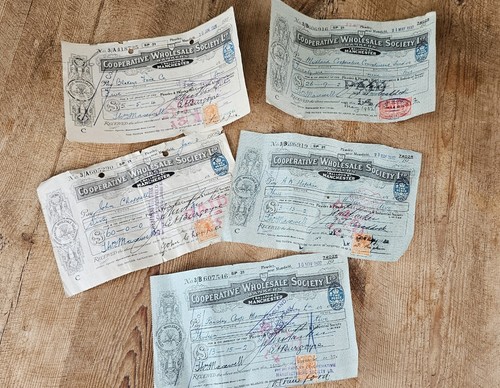 Vintage bank cheques - uk,