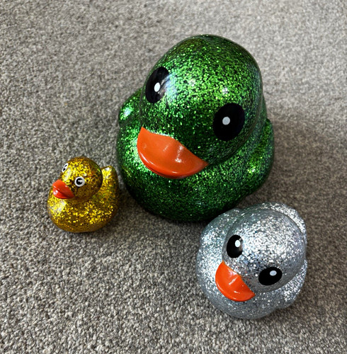 Glitter rubber ducks bath - glitter, toys