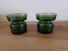 Dansk Votive Candle Holders. Glass, Green