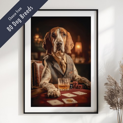 Funny dog playing poker - funny,