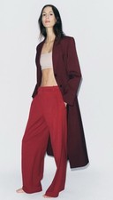 Zara High Waist Wide Leg Red