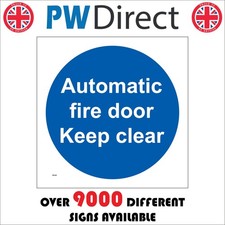 SIGN Automatic fire door keep