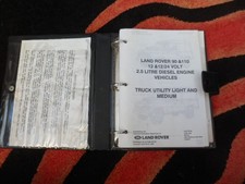 EX CONDITION ARMY  LAND ROVER DEFENDER 90.110. OWNERS MANUAL RING BINDER 12 24V