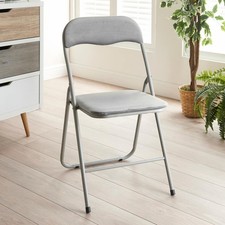 Grey Velvet Folding Chair –