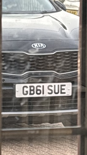 Sue personal number plate - number,