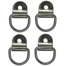 4 x 3mm Stainless Steel 316 Tie Down D Ring and Cleat Lashing Plate | UK STOCK