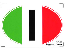 Italy Flag Oval Sticker Vinyl