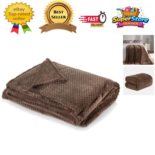 Chocolate brown fleece throw - brown,