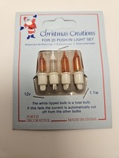Vintage Christmas Creations Pack 4 Amber 12v 1.1w Fairy Light Bulb Push-in Fuse