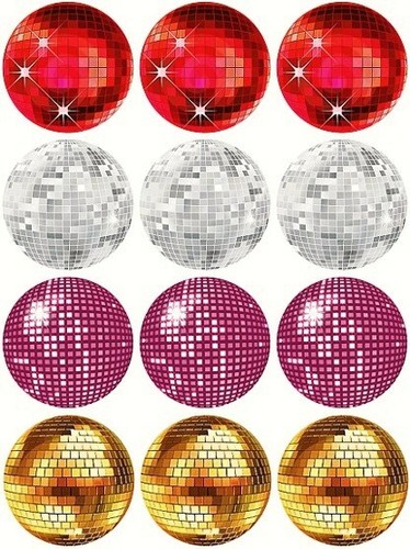Disco ball cake - 24, toppers