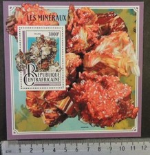 Central African Republic 2016 minerals brookite vanadinite s/sheet mnh