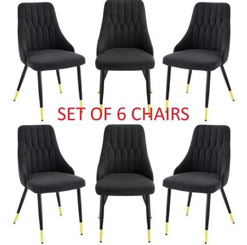 Velvet dining chairs set - 6,