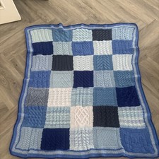 NEW HAND KNITTED BLUE CHUNKY