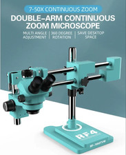 RF4 RF7050TVW Trinocular Stereo Continuous Zoom Industrial Boom blue -UK Seller