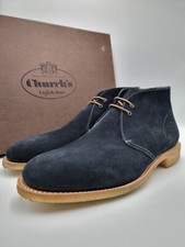BNIB Church's Sahara 3 Chukka Navy Blue Suede Boots Crepe Sole UK 10 US 11 EU 44
