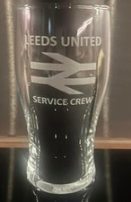 Leeds United Service Crew Pint Glass, Can Be Personalised, Free Post