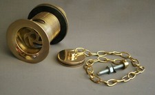 BRASS BATHROOM BASIN SLOTTED WASTE &  PLUG 1 1/4 INCH RECLAIMED REFURBISHED 