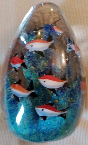 Murano aquarium paperweight - murano,