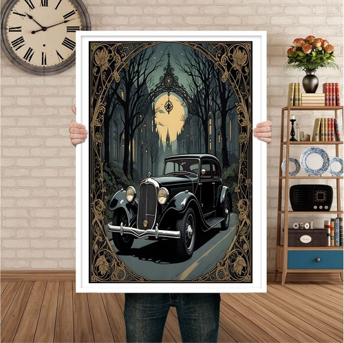 Classic gothic car wall art - car,