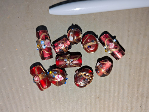 Murano lampwork glass barrel - murano/lampwork,