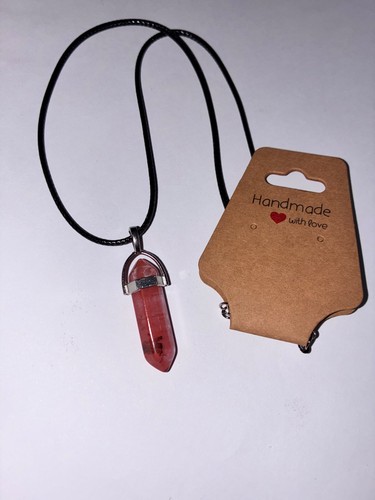 Red glass gem handmade