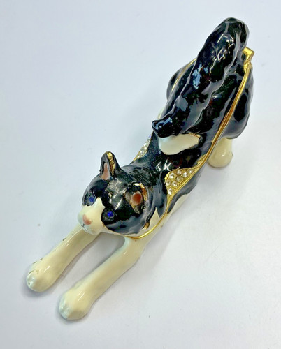 Cat trinket box jewelled - cat,