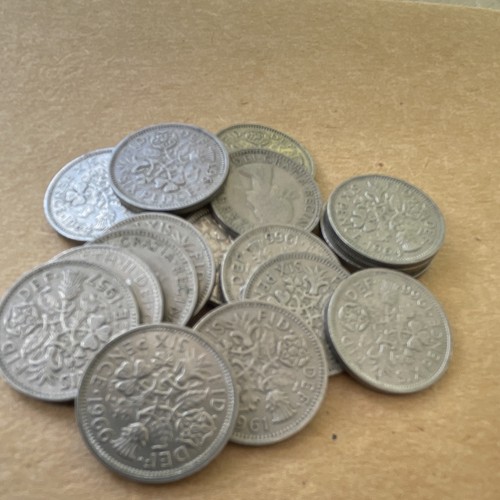 British sixpence coin lot - british,