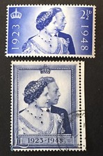 GB King George VI Royal Silver Wedding 1948 Mint/VFU Sull Set x2 Stamps LH
