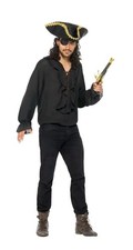 Mens Black Frilled Pirate
