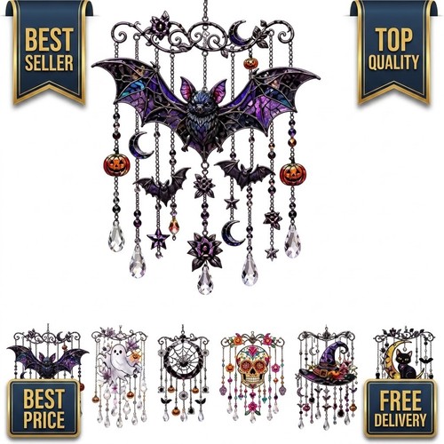 Halloween crystal wind chime - halloween,