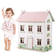 COSTWAY Wooden Dollhouse Kids
