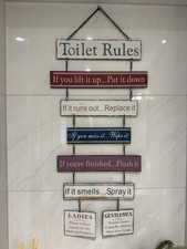 Toilet Rules Retro Metal Plaque Sign, Pub, Bar, Man Cave, Bathroom 