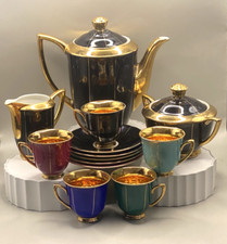 ART DECO RGK (RUDOLF GRUNLAS KAMPF) CZECHOSLOVAK HARLEQUIN STYLE PART COFFEE SET