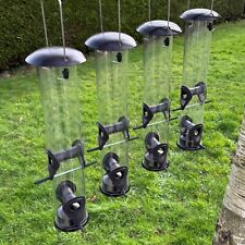 4 x Large Hanging Garden Bird Seed Feeder for Garden Song Wild Birds