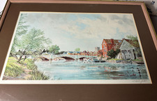 Michael Barnfather 80's Print signed FJR wth Blindstamp - Wareham Quay -