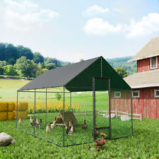 Super Large Metal Chicken Coop Run Enclosure Pen Strengthened Animal Breed Sheds