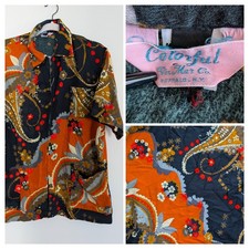 Vtg Psychedelic Barkcloth