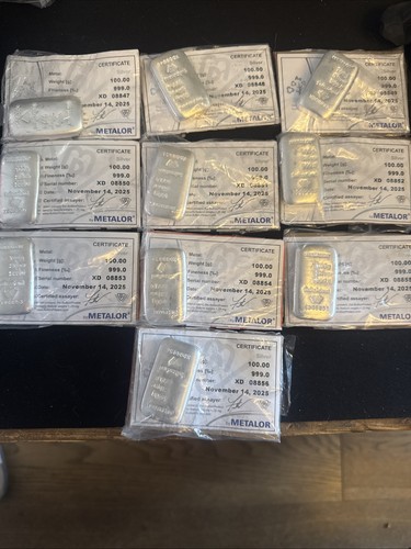 10x100g metalor fine - , silver