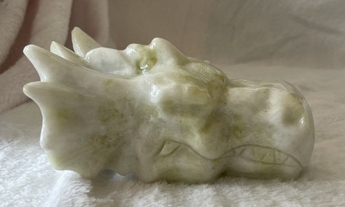 Pale green jade crystal - green, dragon