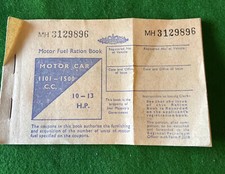 VINTAGE UNUSED MOTOR FUEL RATION BOOK 10 - 13 HP GOOD CONDITION