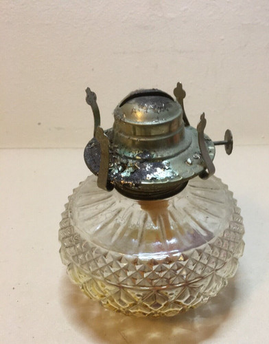 Vintage glass oil - , lamp