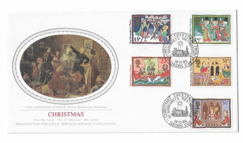 1986 christmas fdc - gb,