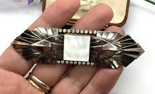 Stunning Ermani Bulatti Silver and Mother of Pearl Art Deco Vintage Brooch