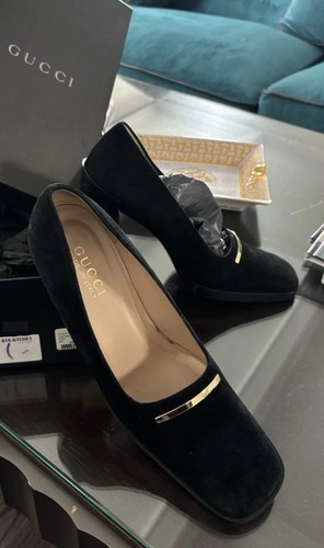Gucci black suede pump - gucci,
