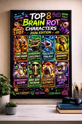 Brain rot characters - rot, poster
