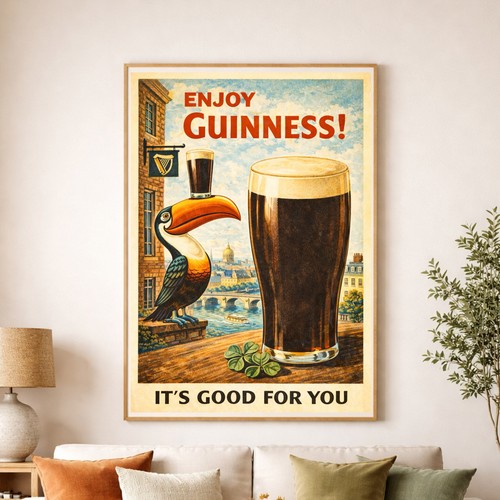 Vintage style guinness - style, print